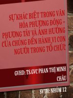 SỰ KHÁC BIỆT TRONG văn HÓA PHƯƠNG ĐÔNG – PHƯƠNG tây VÀ ẢNH HƯỞNG CỦA CHÚNG đến HÀNH VI CON NGƯỜI TRONG tổ CHỨC