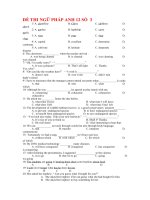 ĐỀ THI NGỮ PHÁP ANH 12 SỐ  3