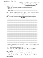 TRƯỜNG THCS NGHĨA TÂN ĐỀ THI HỌC KỲ I – NĂM HỌC 2011-2012 LỚP 9 MÔN sử