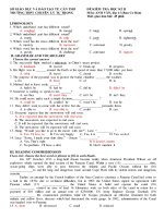 TRƯỜNG THPT CHUYÊN LÝ TỰ TRỌNG ĐỀ KIỂM TRA HỌC KỲ II NĂM HỌC 2014-2015 MônANH VĂN CƠ BẢN ; lớp 11