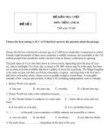 Đề kiểm tra 1 tiết môn tiếng Anh lớp 10 - Đề số 2