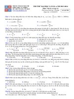 Đề thi thử đại học lần 1 (Có đáp án) Trung Tâm Luyện Thi KHTN Buôn Ma Thuột môn vật lý