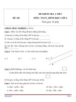 Đề kiểm tra 1 tiết môn Toán lớp 6 - Đề (102)