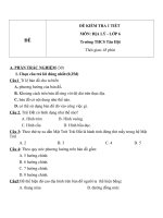 Đề kiểm tra 1 tiết lớp 6 môn Địa lý trường THCS Tân Hội