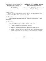 ĐỀ THI HK 1 2015 MÔN SINH HỌC 12 BAN CƠ BẢN TRƯỜNG CHU VĂN AN