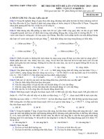 Đề thi thử đại học môn vật lý hay