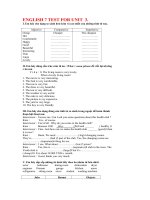 ENGLISH 7 TEST FOR UNIT  3