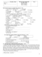 thi HKII tiếng Anh lớp 8