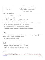 Đề kiểm tra 1 tiết Đại số lớp 9 - Đề 67