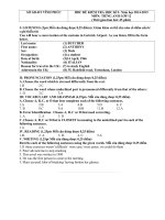 SỞ GD ĐT VĨNH PHÚC ĐỀ KIỂM TRA HỌC KÌ I - NĂM HỌC 2014-2015 MÔN TIẾNG ANH 12