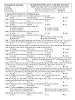 SỞ GD&ĐT QUẢNG BÌNH ĐỀ KIỂM TRA HỌC KỲ I - NĂM HỌC 2013-2014  MÔN  HÓA LỚP 12, CHƯƠNG TRÌNH THPT