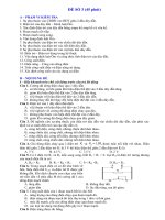 Đề thi trắc nghiệm và tự luận môn vật lý 9 đề số 3