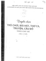 TUYỂN CHỌN TRÒ CHƠI BÀI HÁT THƠ CA TRUYỆN CÂU ĐỐ THEO CHỦ ĐỀ ĐỐI VỚI TRẺ TỪ 5-6 TUỔI