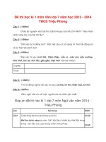 Đề thi học kì 1 lớp 7 môn Ngữ văn năm 2014 - Triệu Phong