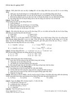 Đề thi thử tốt nghiệp 2007 (Hoàng Thanh Nhàn) môn vật lý