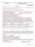 Đề Thi thử đại học trường Đông Hà lần 1 năm 2014 môn vật lý