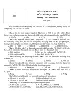 Đề kiểm tra 15 phút môn Hóa học lớp 9 trường THCS Tam Thanh