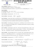 Đề thi thử 2015 chuyên Lương Thế Vinh Hà Nội