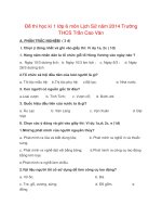 Đề thi học kì 1 lớp 6 môn Lịch Sử năm 2014 THCS Trần Cao Vân