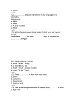 Tổng hợp câu hỏi trắc nghiệm môn Tiếng Anh (8)