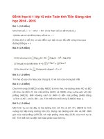 Đề thi học kì 1 lớp 12 môn Toán 2014 - Tiền Giang