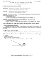Đề và đáp án thi học kì 1 Vật lý 10 THPT Mộc Hóa