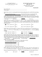 Thi Thử Đại Học LẦN I THPT PHAN THÚC TRỰC môn vật lý có đáp án