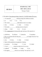 Đề kiểm tra 1 tiết môn tiếng Anh lớp 10 - Đề số (69)