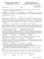 ĐỀ THI THỬ Lần 1 NĂM 2015 MÔN LÍ TRƯỜNG THPT XUÂN LỘC ĐỒNG NAI