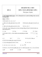 Đề kiểm tra 1 tiết môn Toán lớp 6 - Đề (14)