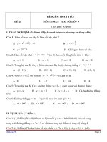 Đề kiểm tra 1 tiết Đại số lớp 9 - Đề 28