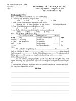 THCS NGHĨA TÂN ĐỀ THI HỌC KÌ 1 LỚP 7 MÔN ĐỊA LÝ