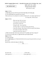 PHÒNG GD&ĐT BÌNH GIANG ĐỀ KIỂM TRA HỌC KỲ II NĂM HỌC 2012 – 2013 MÔN NGỮ VĂN - LỚP 8