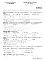 Đề thi thử TỐT NGHIỆP Trung Học Phổ Thông môn vật lý (Hệ GDTX) Môn Vật lí