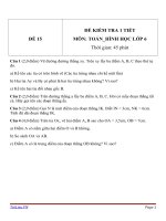 Đề kiểm tra 1 tiết môn Toán lớp 6 - Đề (15)