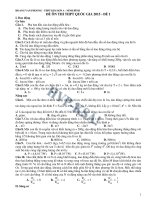 Đề ôn THPTQG theo cấu trúc đề minh họa môn vật lý