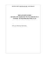 BÌNH LỌC NƯỚC DI DỘNG SỬ DỤNG CHẤT QUANG XÚC TÁC TIO2 NANO ĐỂ XỬ LÝ VI KHUẨN - HỖ TRỢ ĐỒNG BÀO VÙNG LŨ LỤT
