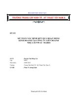 Đề tài KẾ TOÁN XÁC ĐỊNH KẾT QUẢ HOẠT ĐỘNG KINH DOANH TẠI CÔNG TY LIÊN DOANH NHỰA SUNWAY MARIO