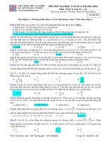 Đề thi thử đại học lần 2_Sửa (có đáp án) Năm 2013-2014 môn vật lý
