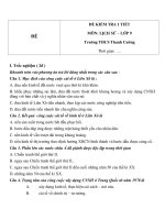 Đề kiểm tra 1 tiết môn Lịch sử lớp 9 trường THCS Thanh Cường  Đề số 2