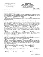 TRƯỜNG THPT CHU VĂN ĐỀ KIỂM TRA 1 TIẾT HỌC KỲ I  Môn Vật lý lớp 12 Nâng cao