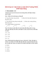 Đề thi học kì 1 lớp 9 môn Lý năm 2014 Trường THCS DTNT Đam Rông