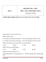 Đề kiểm tra 1 tiết môn Toán lớp 6 - Đề (32)