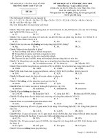 TRƯỜNG THPT CHU VĂN AN ĐỀ THI HỌC KỲ I  NĂM HỌC 2014- 2015 Hoá học lớp 12 Cơ bản
