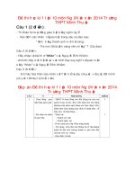 Đề thi học kì 1 lớp 10 môn Ngữ Văn năm 2014 Trường THPT Minh Thuận