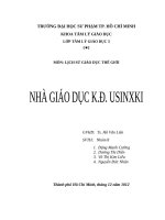 TIỂU LUẬN LỊCH SỬ GIÁO DỤC THẾ GIỚI NHÀ GIÁO DỤC K.Đ. USINXKI