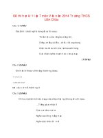 Đề thi học kì 1 lớp 7 môn Văn năm 2014 Trường THCS Liên Châu