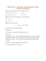 Đề thi học kì 1 lớp 8 môn Toán năm 2014 Trường THCS Cự Khê (Đề 2)