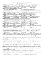 Đề thi thử tốt nghiệp  Trung Học Phổ Thông môn vật lý