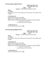 Trường THCS Lê Hồng Phong  ĐỀ THI HỌC KỲ II – NĂM HỌC 2013 – 2014 LỚP 6 MÔN VĂN